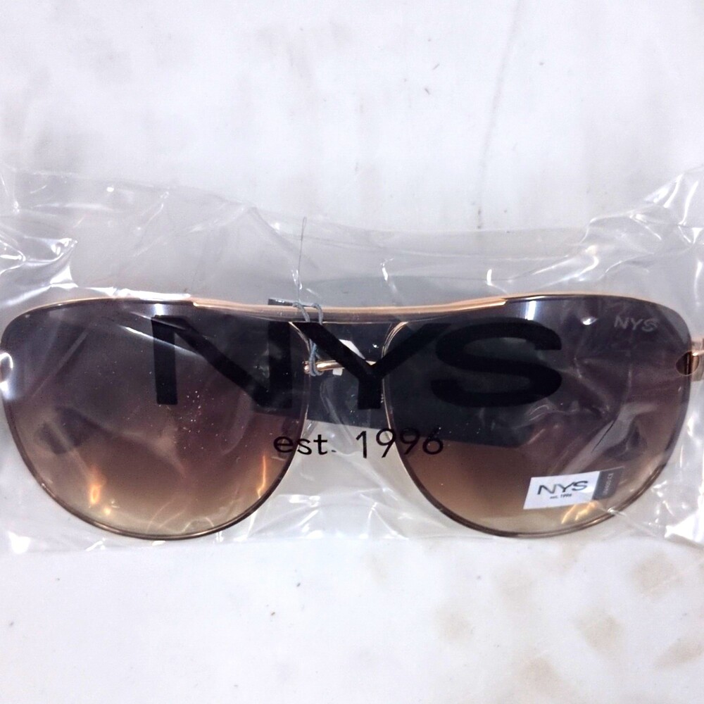 NYS Position 116 Women’s Aviator Gold Metal Frame Brown Gradient Sunglasses